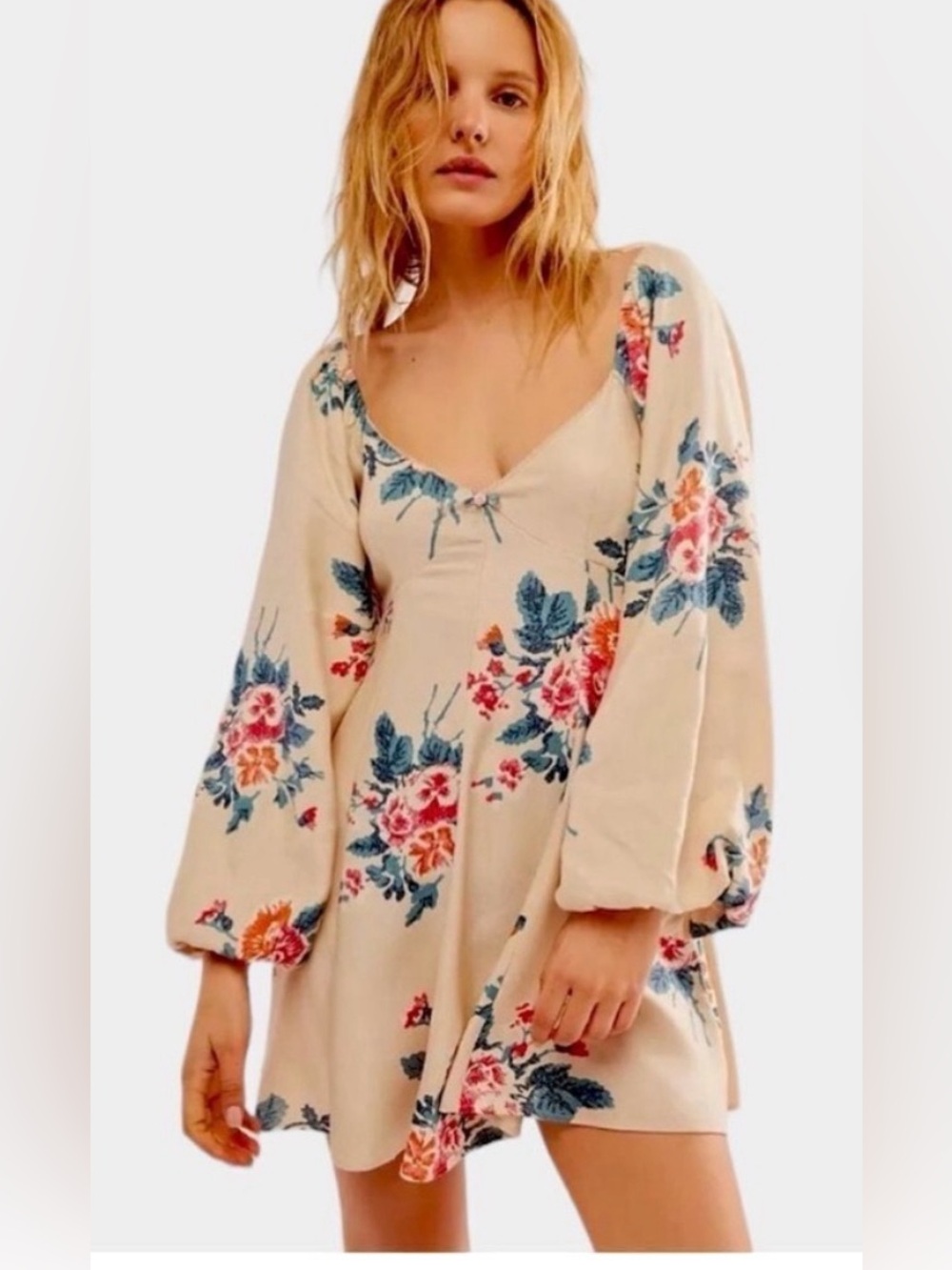 Free People Francesca, washed never been worn, size XS.  Long-Sleeve Mini Dress
